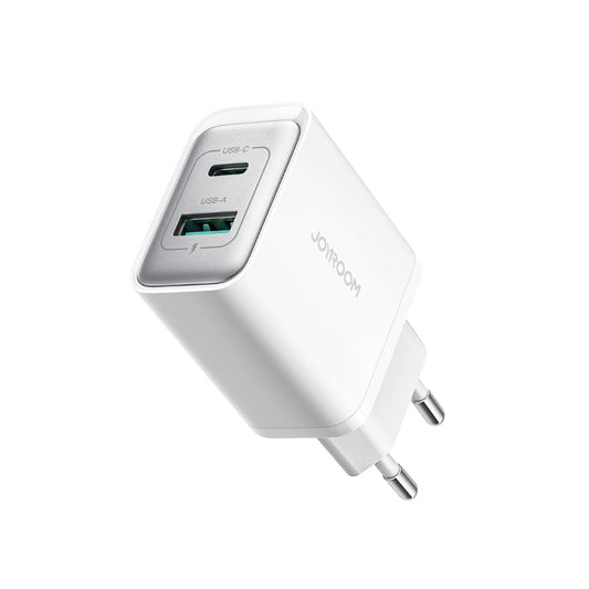 Зарядно за мрежа Joyroom JR-TCF15, 30W, 5A, 1 x USB-A - 1 x USB-C, Бяло