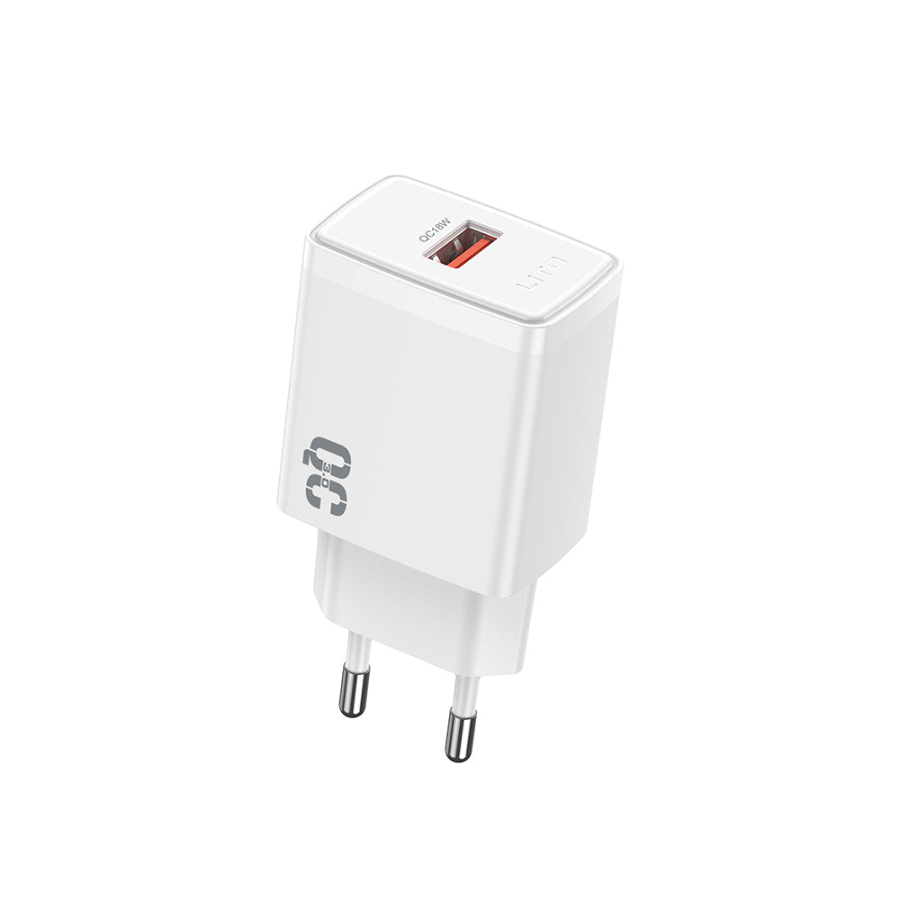Зарядно устройство за мрежа Lito LC08, 18W, 3A, 1 x USB-A, Бяло