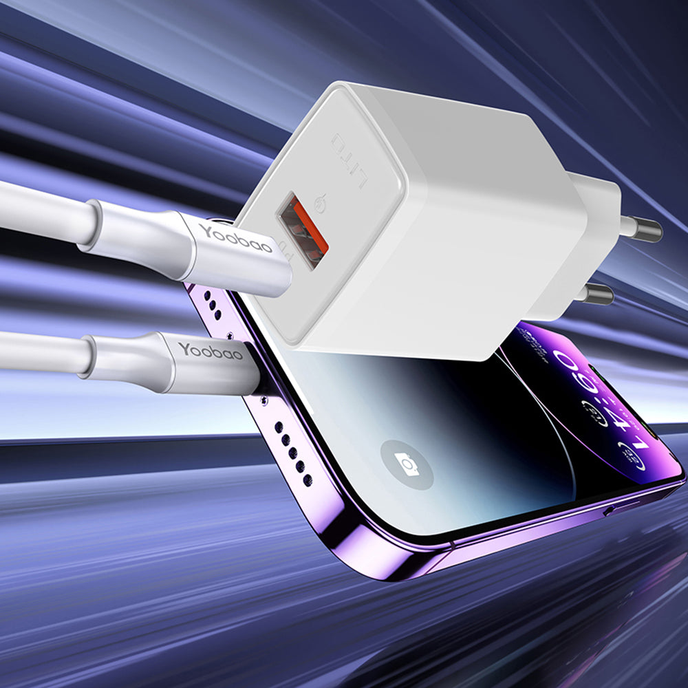 Зарядно устройство за мрежа Lito LC09, 20W, 3A, 1 x USB-A - 1 x USB-C, Бяло