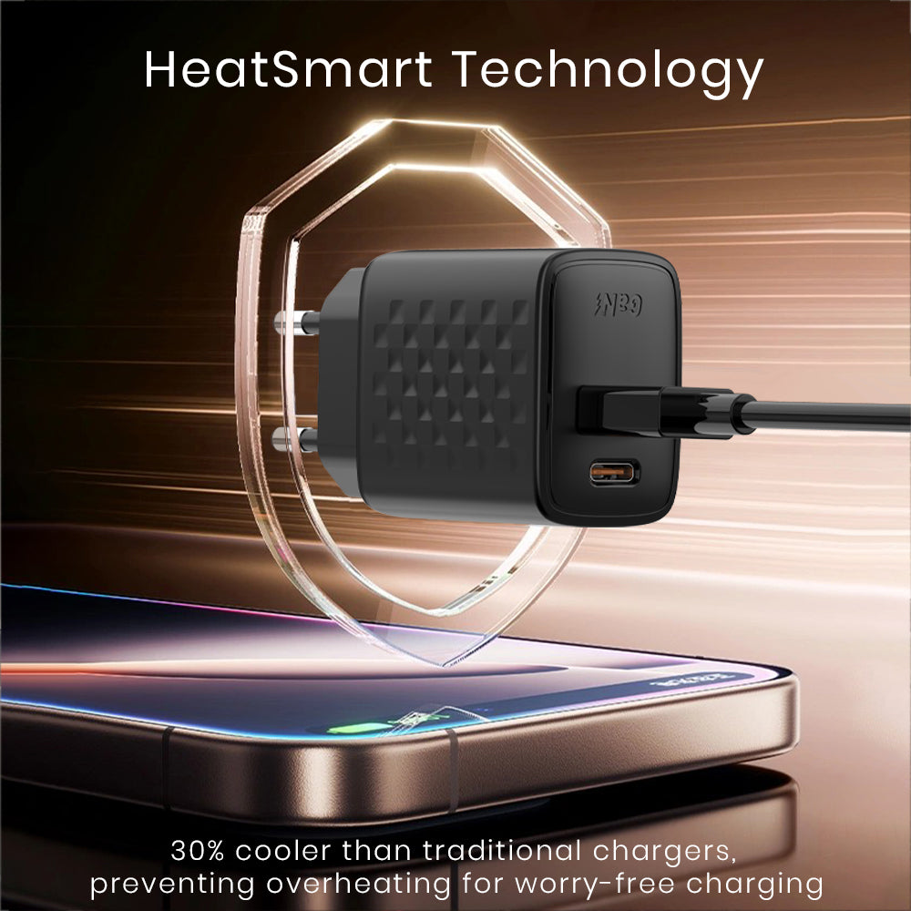 Зарядно устройство за мрежа Lito LC15, 20W, 3A, 1 x USB-A - 1 x USB-C, Черно