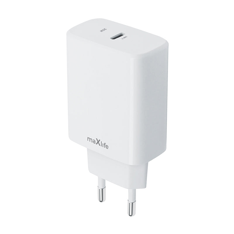 Мрежово зарядно устройство MaXlife MXTC-10-30C, 30W, 3A, 1 x USB-C, бяло