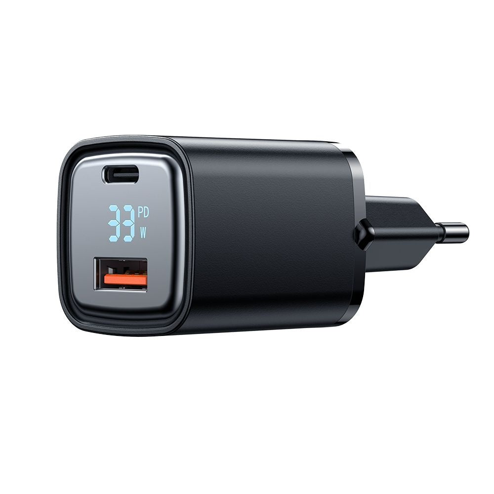 Зарядно за мрежа McDodo CH-1701 Graphite Display, 33W, 3A, 1 x USB-A - 1 x USB-C, Черно