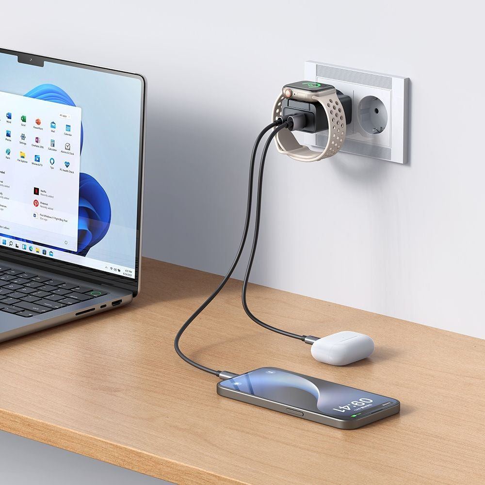 Зарядно устройство за мрежа McDodo CH-3700 Companion, 30W, 3A, 1 x USB-A - 1 x USB-C, Черно