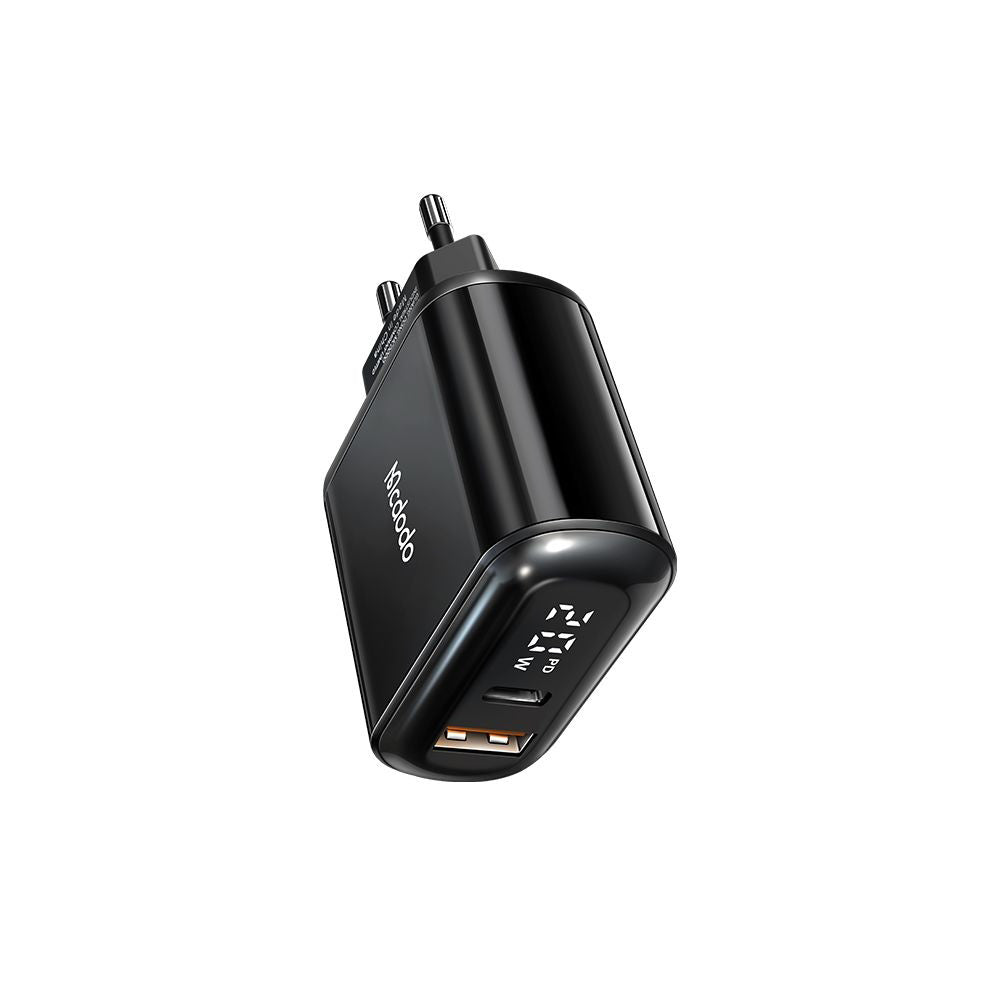 Зарядно устройство за мрежа McDodo CH-7170 Chocolate Display, 20W, 3A, 1 x USB-A - 1 x USB-C, Черно