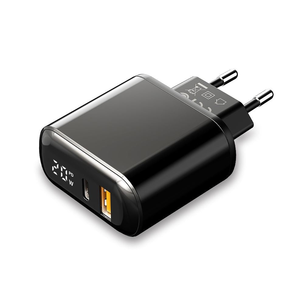 Зарядно устройство за мрежа McDodo CH-7170 Chocolate Display, 20W, 3A, 1 x USB-A - 1 x USB-C, Черно