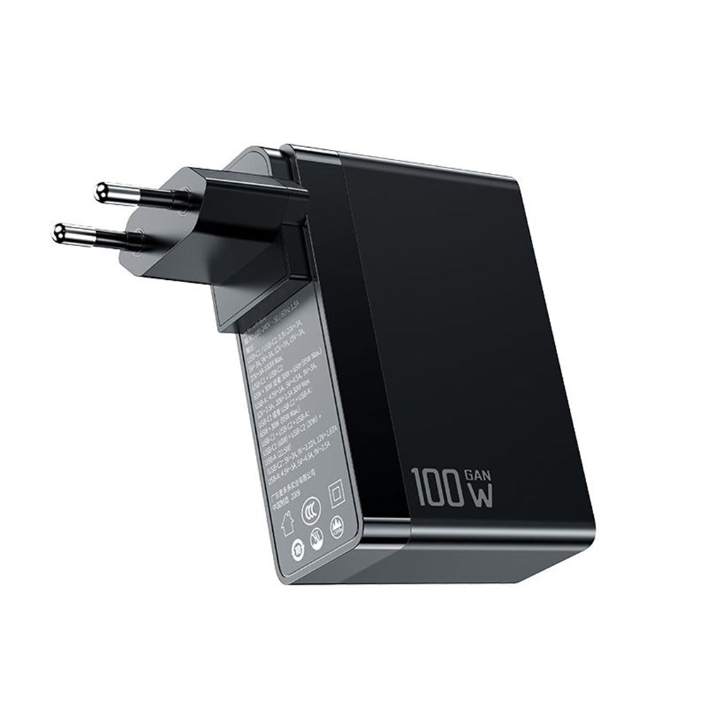 Зарядно за мрежа McDodo CH-8101 Pro Nuc AR Power Travel, 100W, 5A, 1 x USB-A - 2 x USB-C, Черно