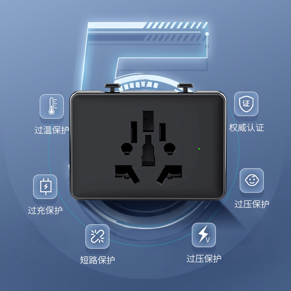 Зарядно устройство за мрежа Techsuit HHT203A Travel, 20W, 3A, 2 x USB-A - 2 x USB-C, Бяло