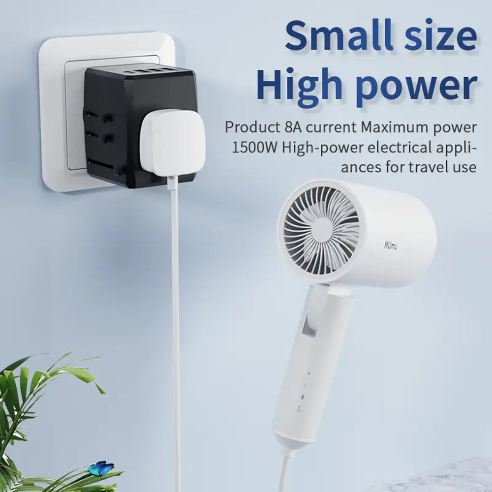 Зарядно за мрежа Techsuit HHT904-B1 Travel, 15W, 3A, 3 x USB-A - 1 x USB-C, Черно