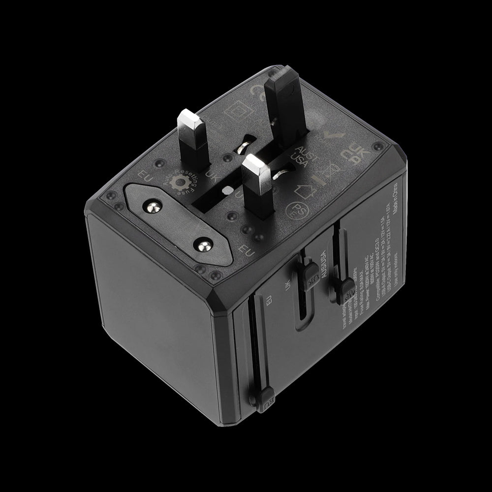 Зарядно за мрежа Techsuit HHT904-B2 Travel, 20W, 3A, 2 x USB-A - 2 x USB-C, Черно