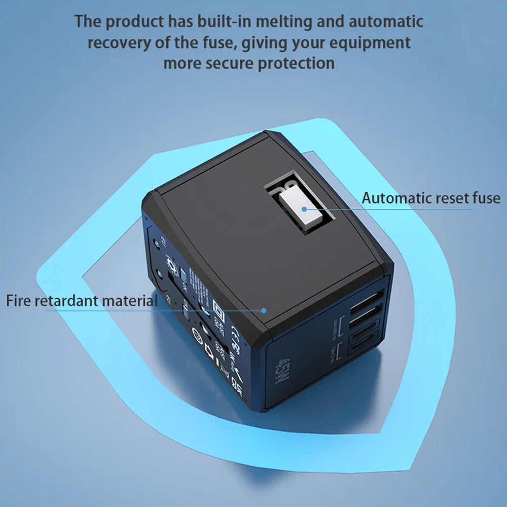 Зарядно за мрежа Techsuit HHT905 Travel, 45W, 3A, 2 x USB-A - 2 x USB-C, Черно