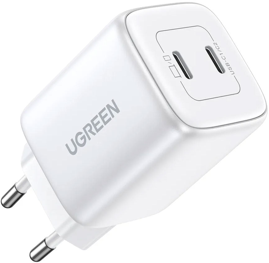 Зарядно за мрежа UGREEN CD294, 45W, 3A, 2 x USB-C, Бяло