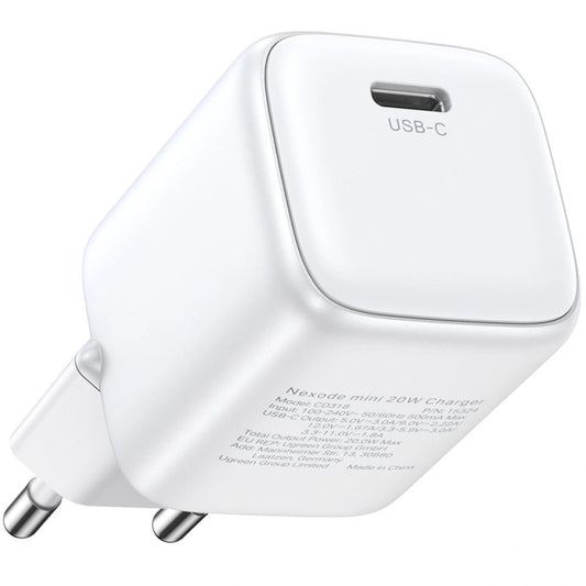 Мрежово зарядно устройство UGREEN CD319, 30 W, 3A, 1 x USB-C, бяло