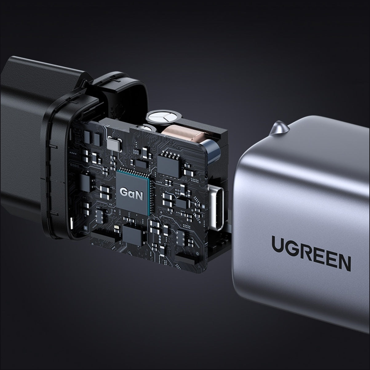 Мрежово зарядно устройство UGREEN CD319, 30 W, 3A, 1 x USB-C, сиво