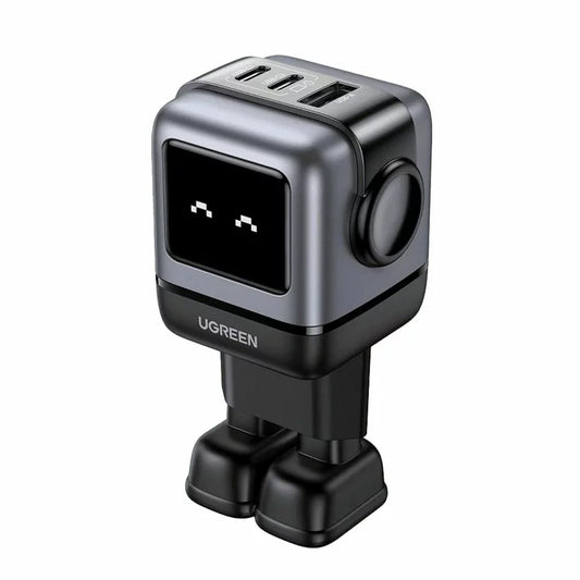 Мрежово зарядно устройство UGREEN CD361 Uno, 65 W, 3,25 A, 1 x USB-A - 2 x USB-C, черно
