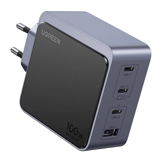 Мрежово зарядно устройство UGREEN X565 Nexode Air, 100 W, 5 A, 1 x USB-A - 3 x USB-C, сиво