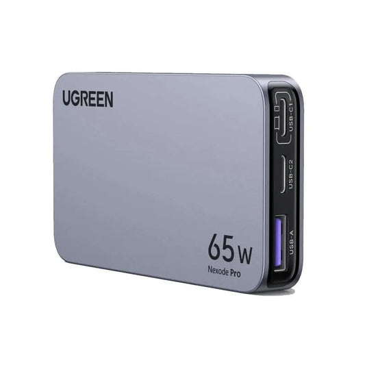 Мрежово зарядно устройство UGREEN X753 Nexode Pro, 65 W, 3A, 1 x USB-A - 2 x USB-C, сиво