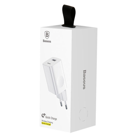 Зарядно за мрежа Baseus, 24W, 3A, 1 x USB-A, Бяло CCALL-BX02