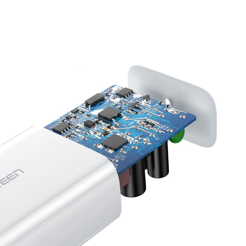 Мрежово зарядно устройство UGREEN CD127, 30W, 3A, 1 x USB-C, бяло