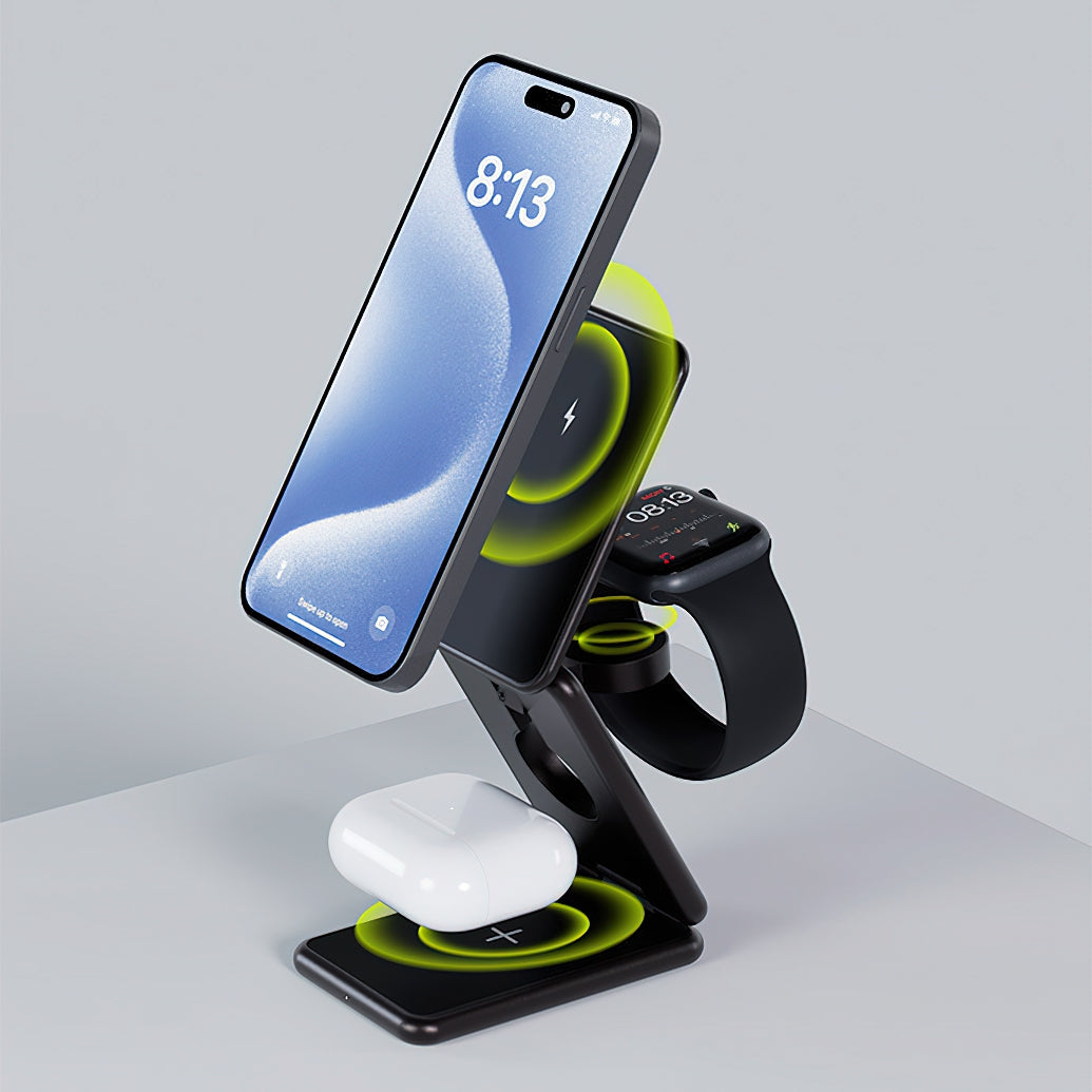 Allity Wireless Network Charger. AWC-230-22WMS 3in1, 22.5W, 1.67A, Gray