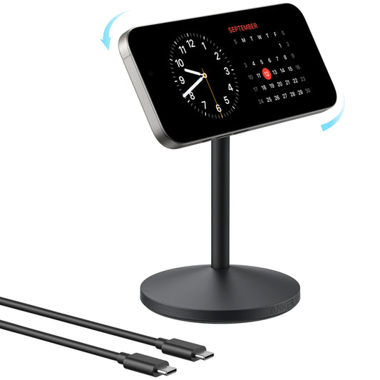 Безжично зарядно устройство Anker MagGo Stand, 15W, 1.67A, Черно A25X1H11