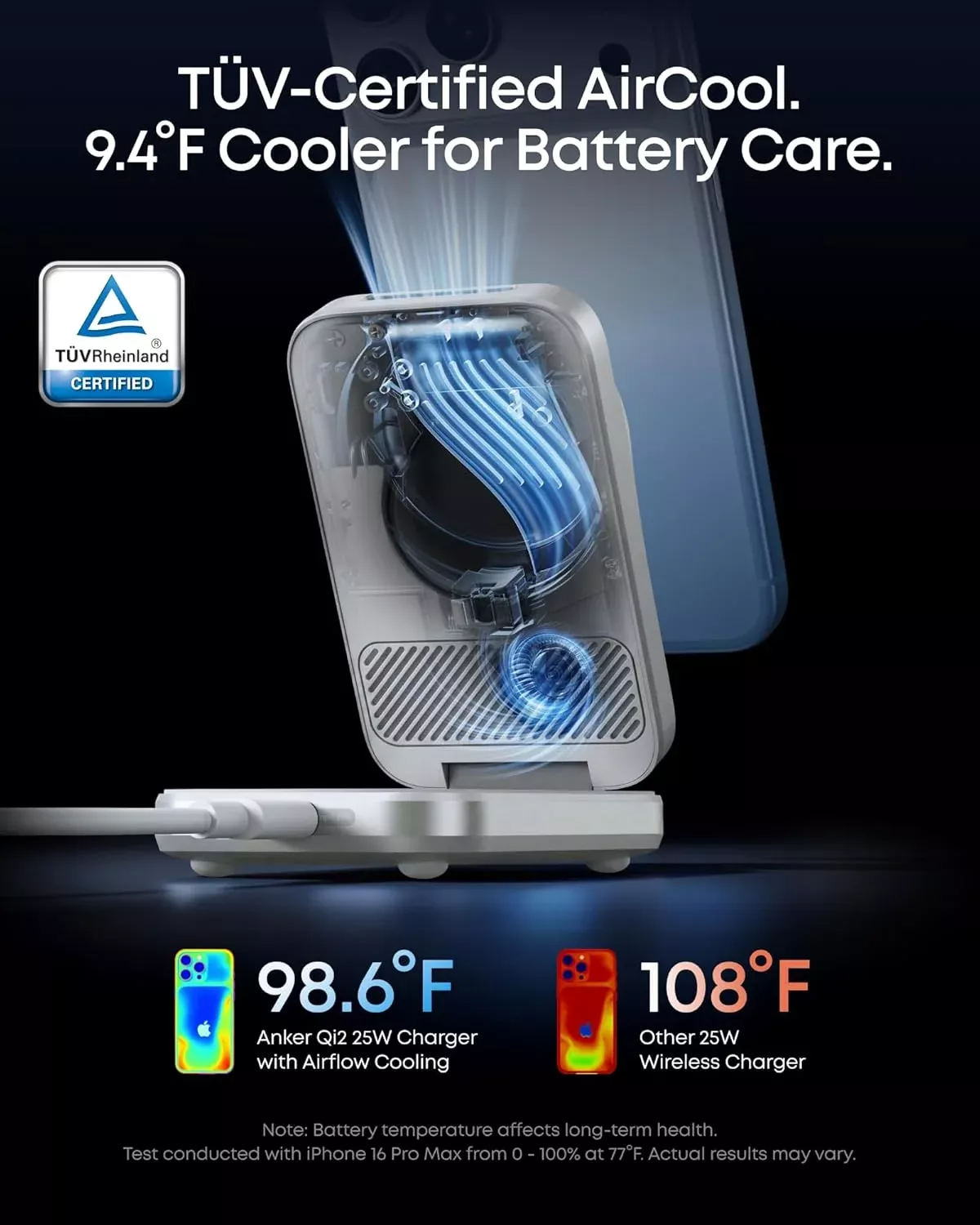 Безжично зарядно устройство Anker Prime MagGo 3в1, 25W, бяло B25N1G21