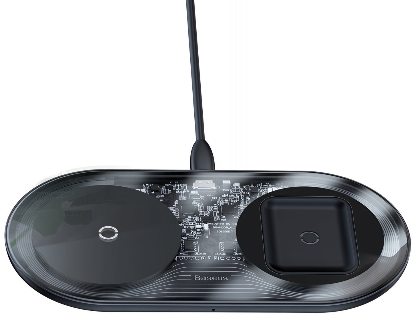 Безжично зарядно устройство Baseus Simple 2in1, 15W, 1.67A, Прозрачно WXJK-A01