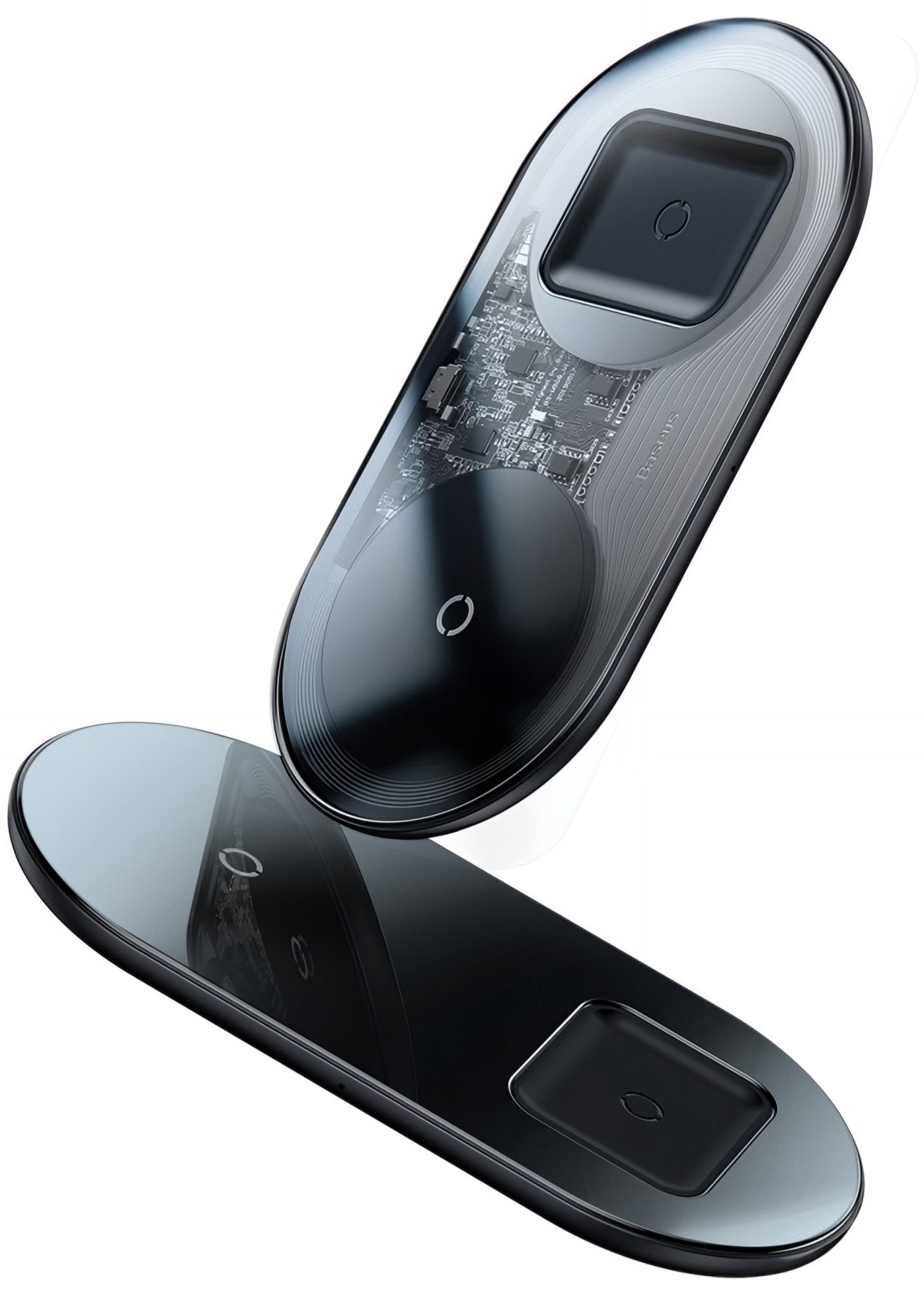 Безжично зарядно устройство Baseus Simple 2in1, 15W, 1.67A, Прозрачно WXJK-A01