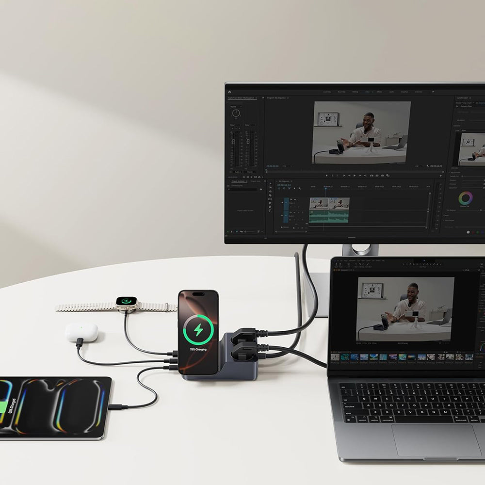 Зарядно устройство Baseus Nomos ND11 QI 6in1, 67W, 3.35A, 1 x USB-A - 2 x USB-C - 2 x Schuko, Черно P80015804213-00