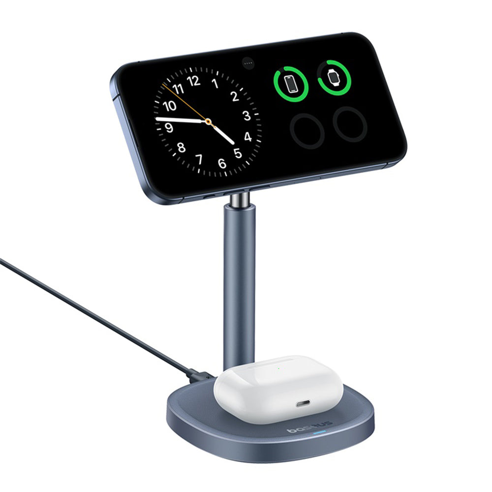 Безжично зарядно устройство за мрежа Baseus Orbit 2 Pro 2in1, 20W, 1.67A, Сиво P10273500813-00