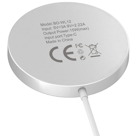 Безжично мрежово зарядно устройство BWOO WL-12, 15W, 1,67A, бяло