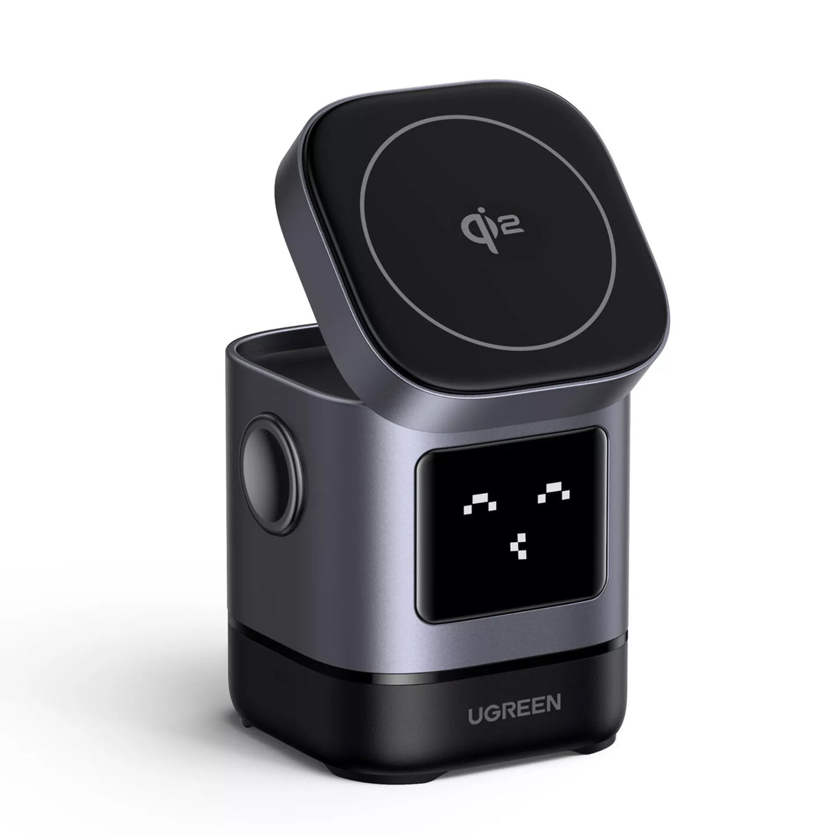 Безжично зарядно устройство за мрежа UGREEN W709 Uno 2in1, 15W, 1.67A, Черно