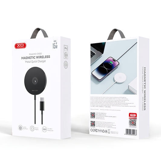 Безжично мрежово зарядно устройство XO Design CX022, 15W, 1,67A, черно