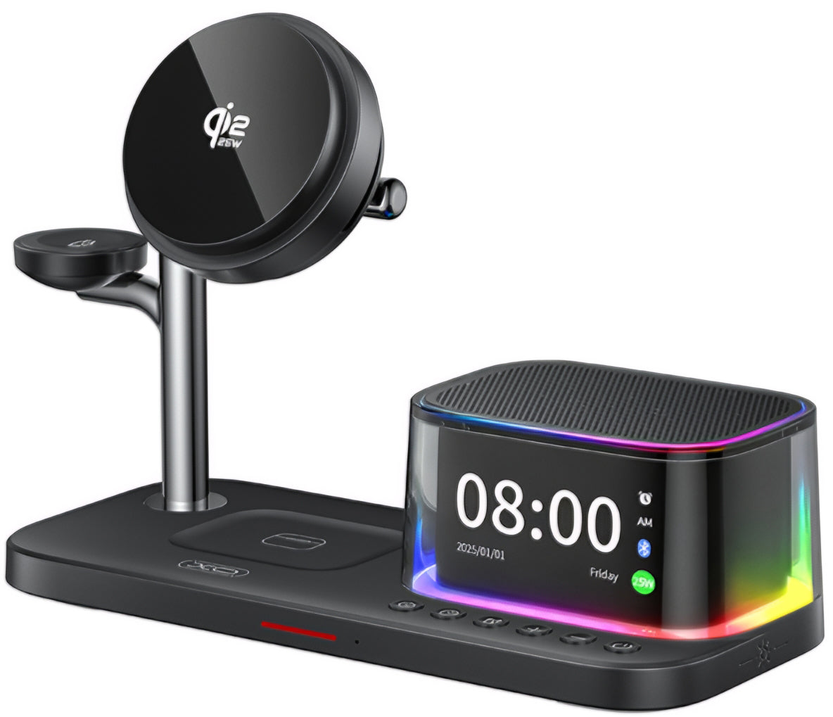 Безжично зарядно устройство XO Design CX045 3в1, 25W, Черно