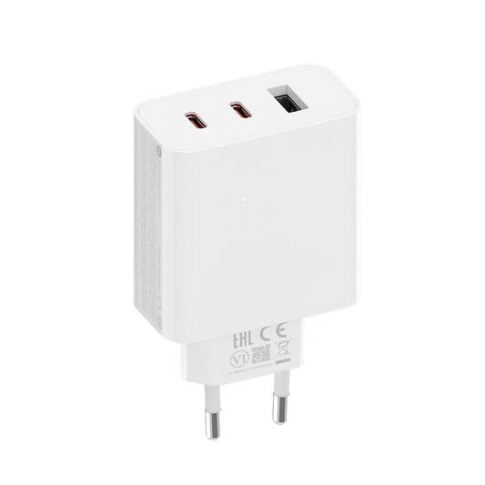 Xiaomi 2C1A GaN мрежово зарядно устройство, 67W, 3A, 1 x USB-A - 2 x USB-C, бяло