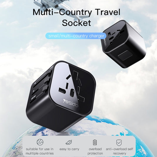 Адаптер за мрежа Yesido MC09 Travel, Черен