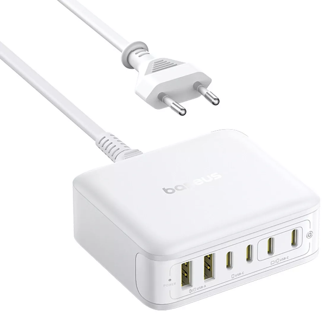 Зарядно устройство Baseus EnerFill FH21, 120W, 2 x USB-A - 4 x USB-C, бяло E0120T01