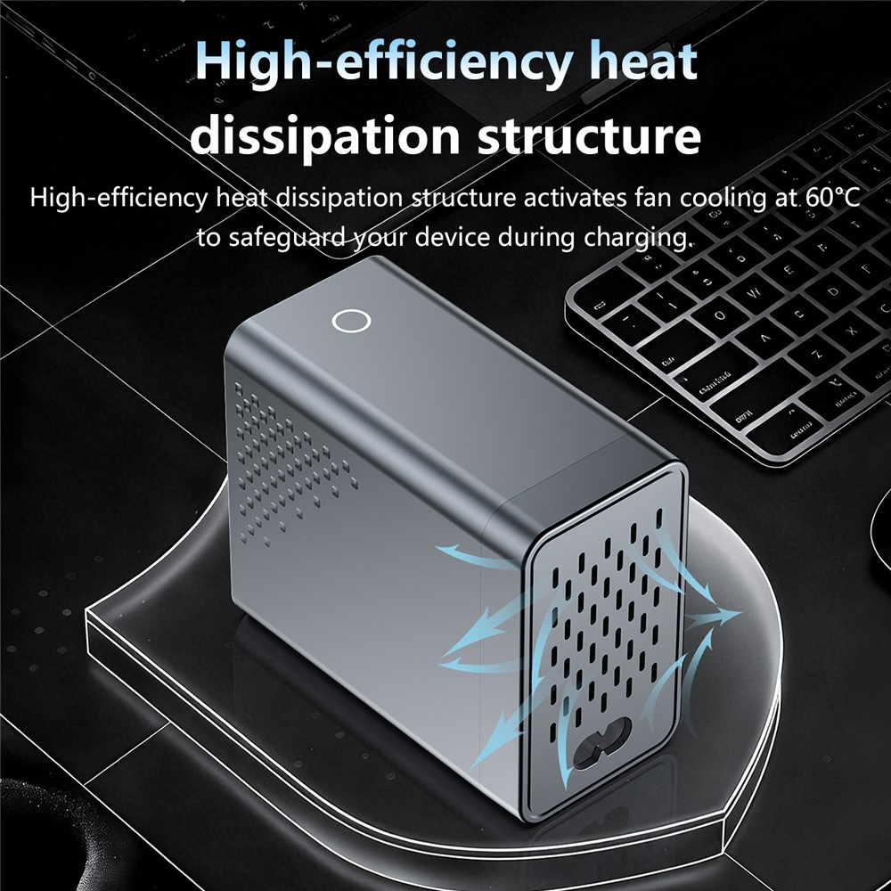 Зарядно устройство OEM WLX-G3, 140W, 5A, 2 x USB-A - 4 x USB-C, Сиво