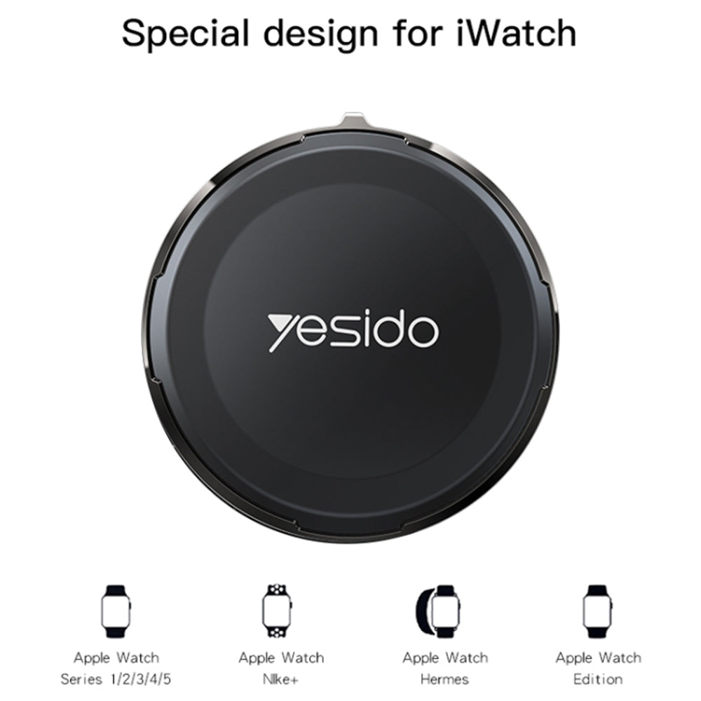 Безжично зарядно устройство Yesido DS18 за Apple Watch Series, Черно
