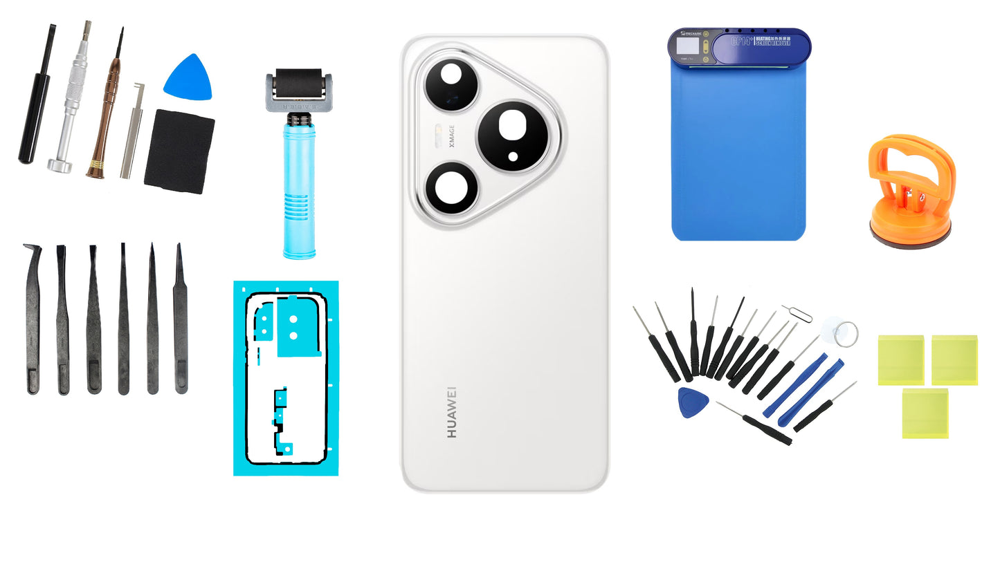 Комплект задна капачка на батерия Huawei Pura 80 Pro Glazed White Service Pack и специализирани сервизни инструменти