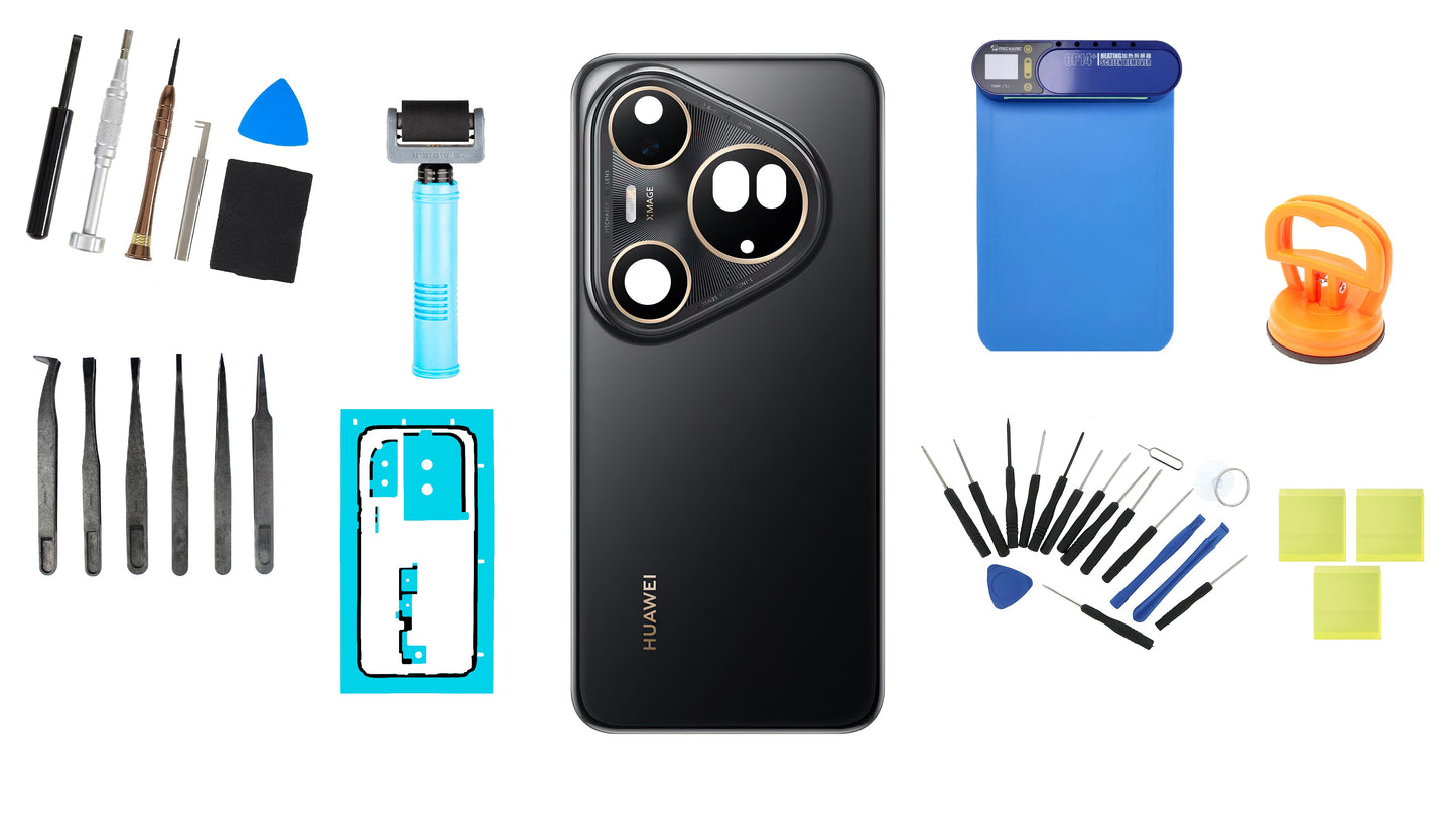 Комплект капак за батерия Huawei Pura 80 Ultra Golden Black Service Pack и специализирани сервизни инструменти