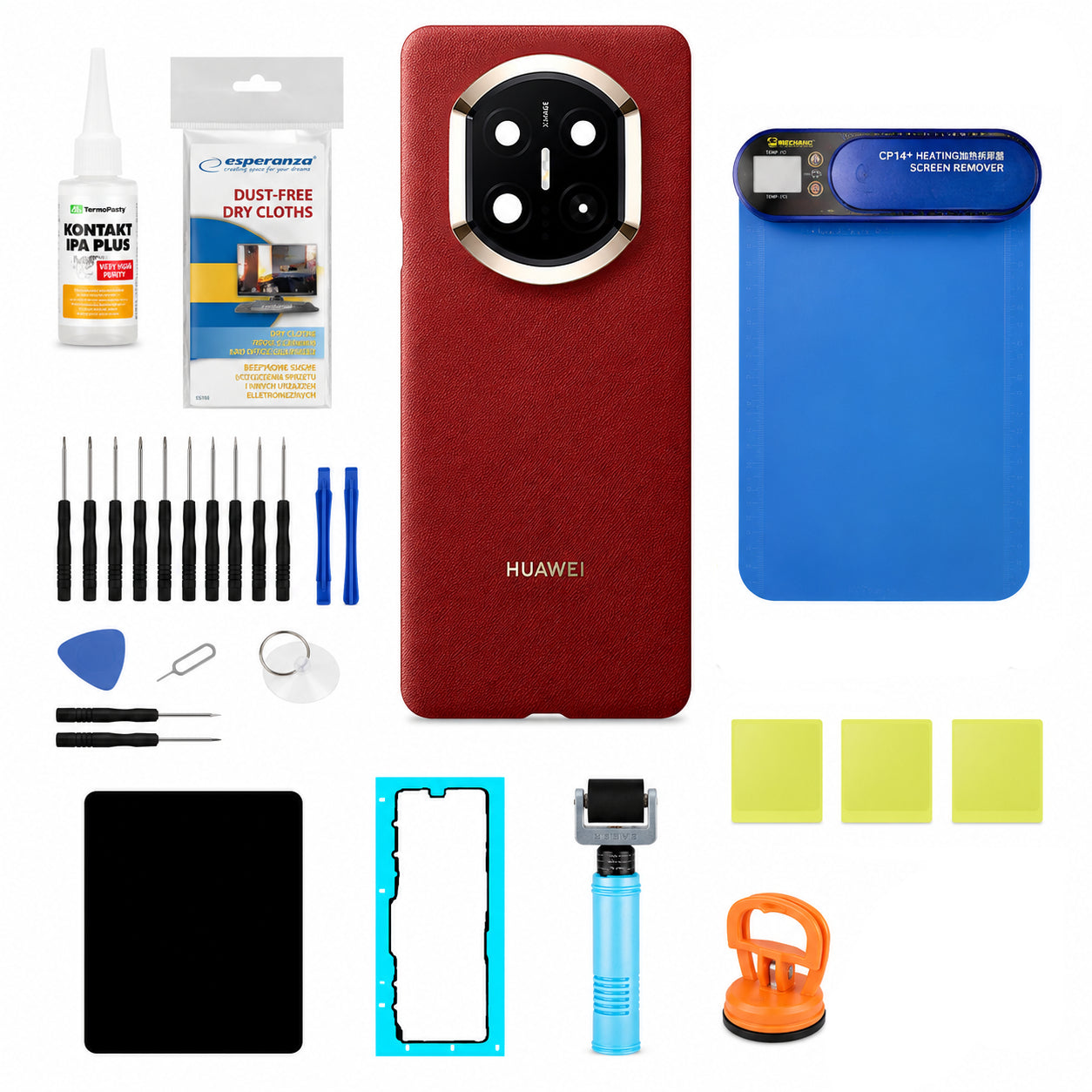 Комплект капак за батерия Huawei Mate X7 Вишнев (Nebula Red) Service Pack и специализирани сервизни инструменти