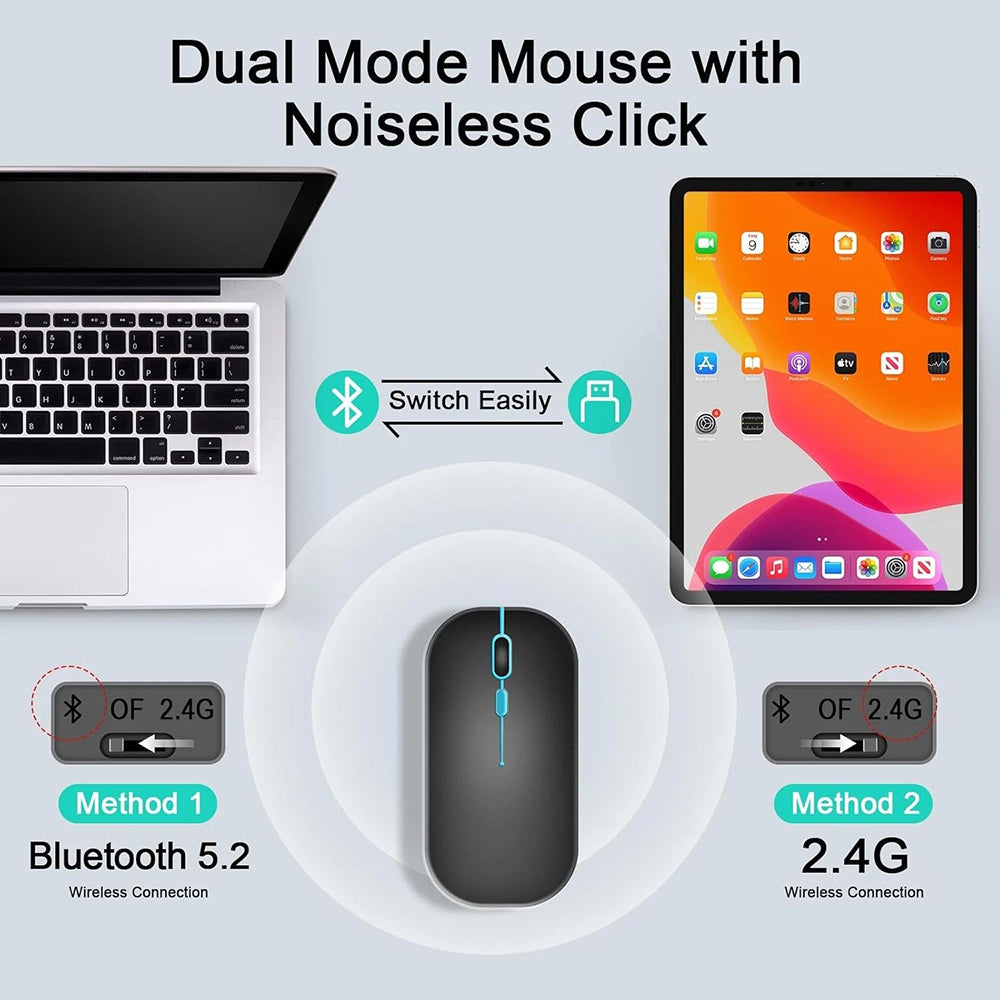 Безжичен комплект клавиатура и мишка Techsuit AirCombo WKM1, BT / Wi-Fi, черен