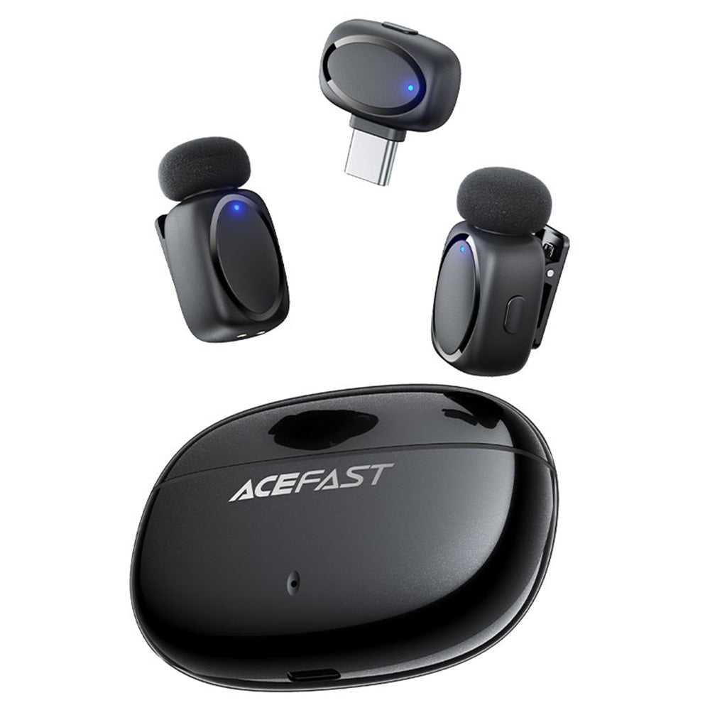 Лавалиера Acefast R2, USB-C, Комплект 2 броя, Черна