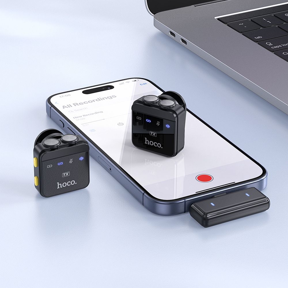 Лавалиер HOCO L17, USB-C / Lightning, Комплект 2 Броя, Черен