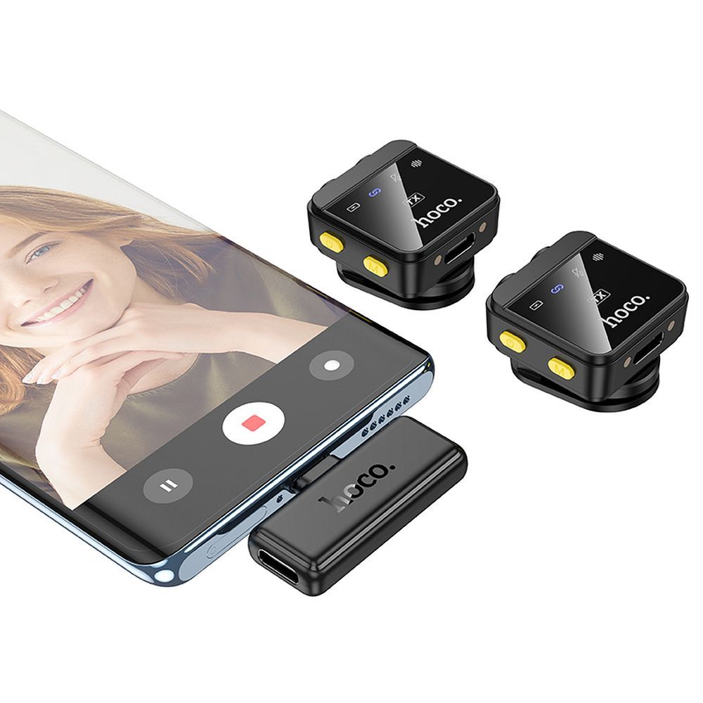 Лавалиер HOCO L17, USB-C / Lightning, Комплект 2 Броя, Черен