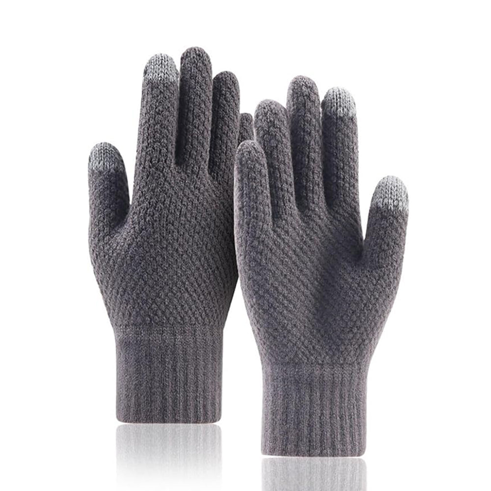 Зимни тактилни ръкавици за мъже Techsuit ST0013, размер 22см, сиви