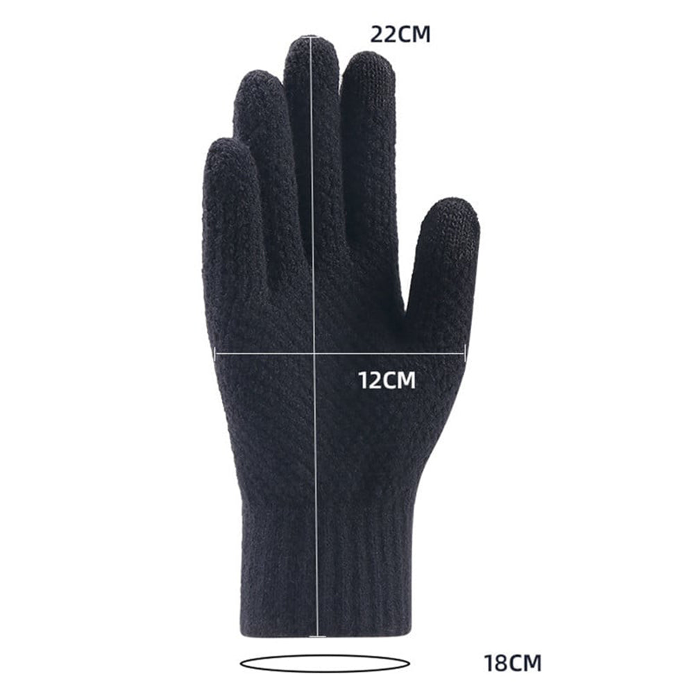 Зимни тактилни ръкавици за мъже Techsuit ST0013, размер 22см, сиви