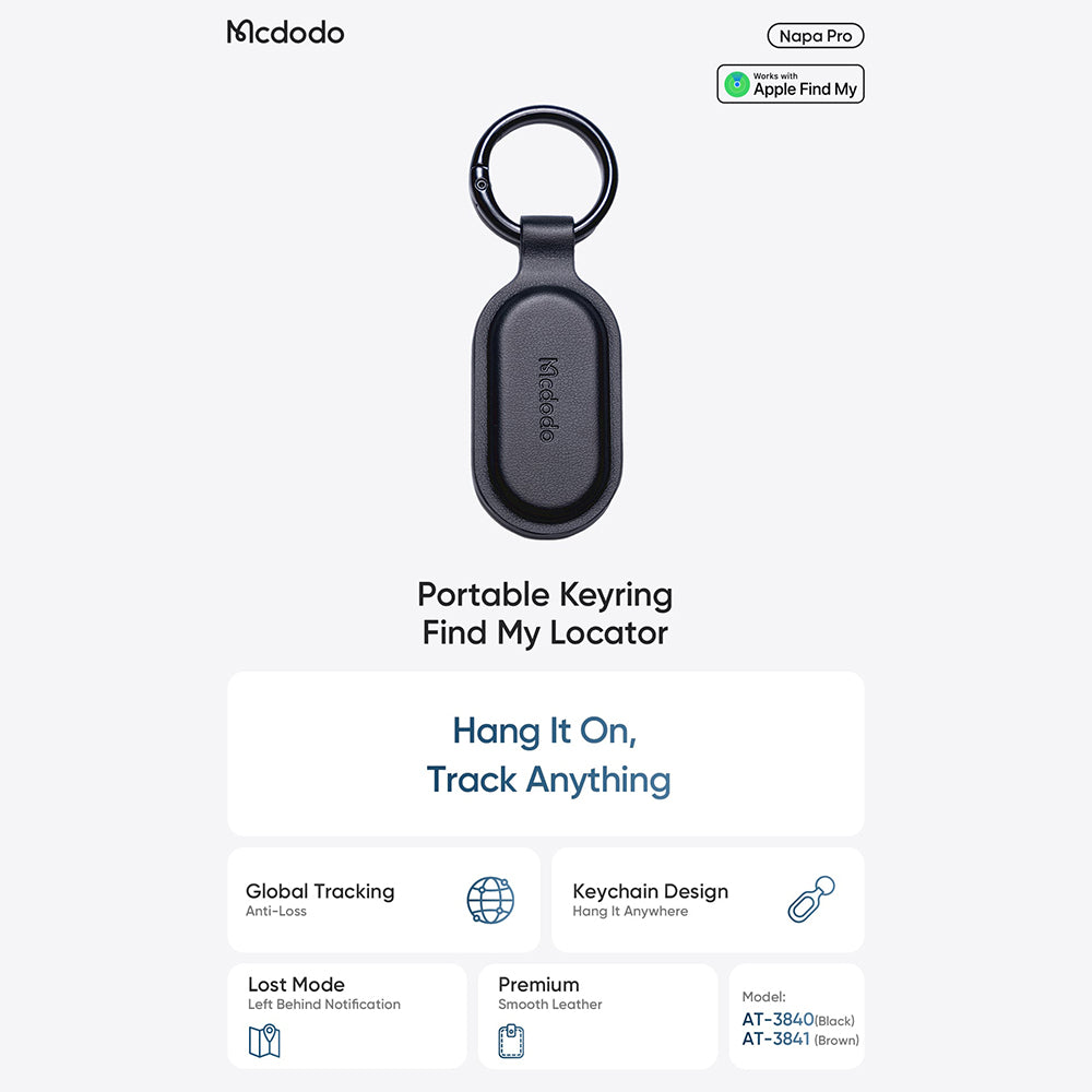 Mcdodo SmartTag Ключодържател Napa Pro AT-3840 за iOS серия, Черен