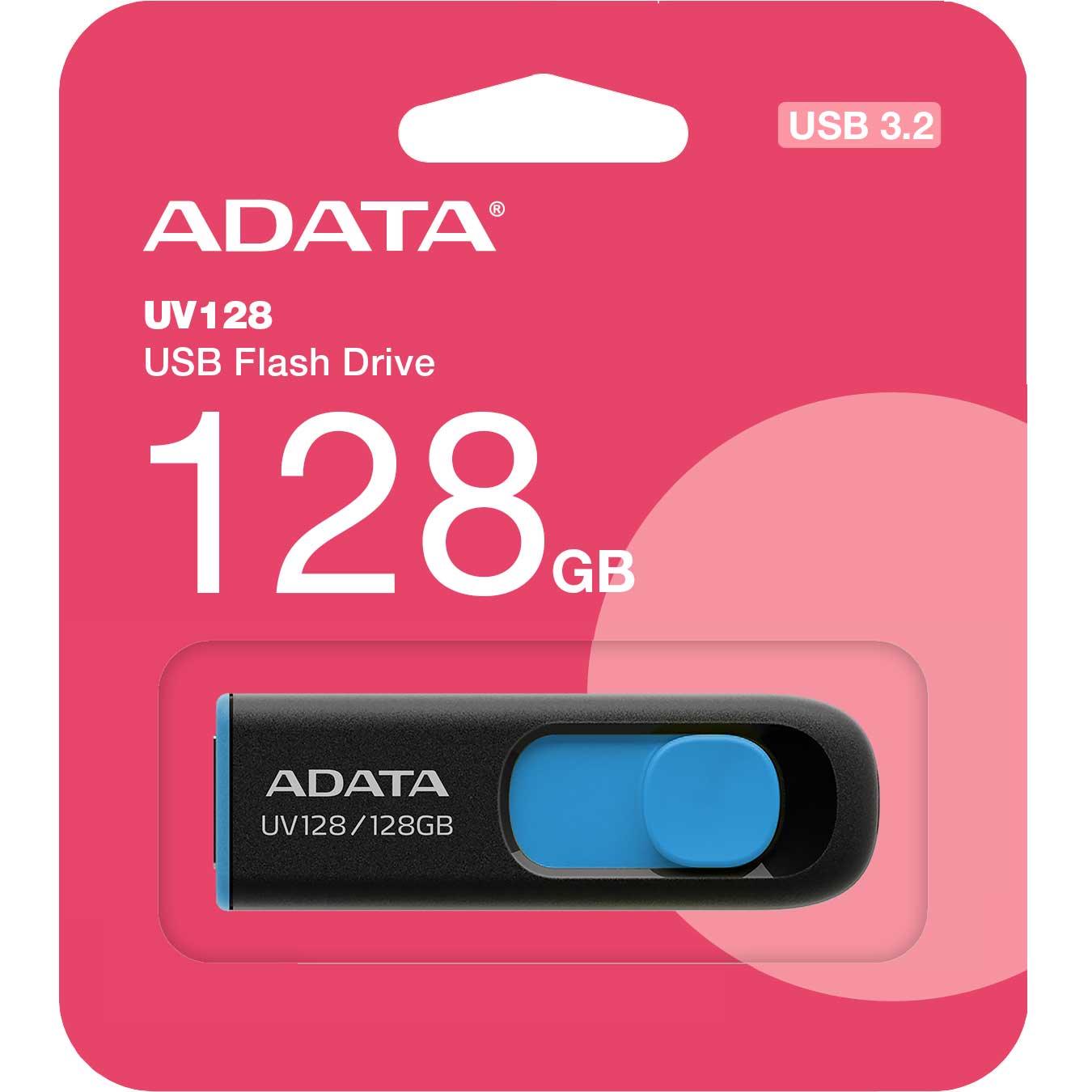 Външна памет USB-A 3.2 Adata UV128, 128Gb AUV128-128G-RBE