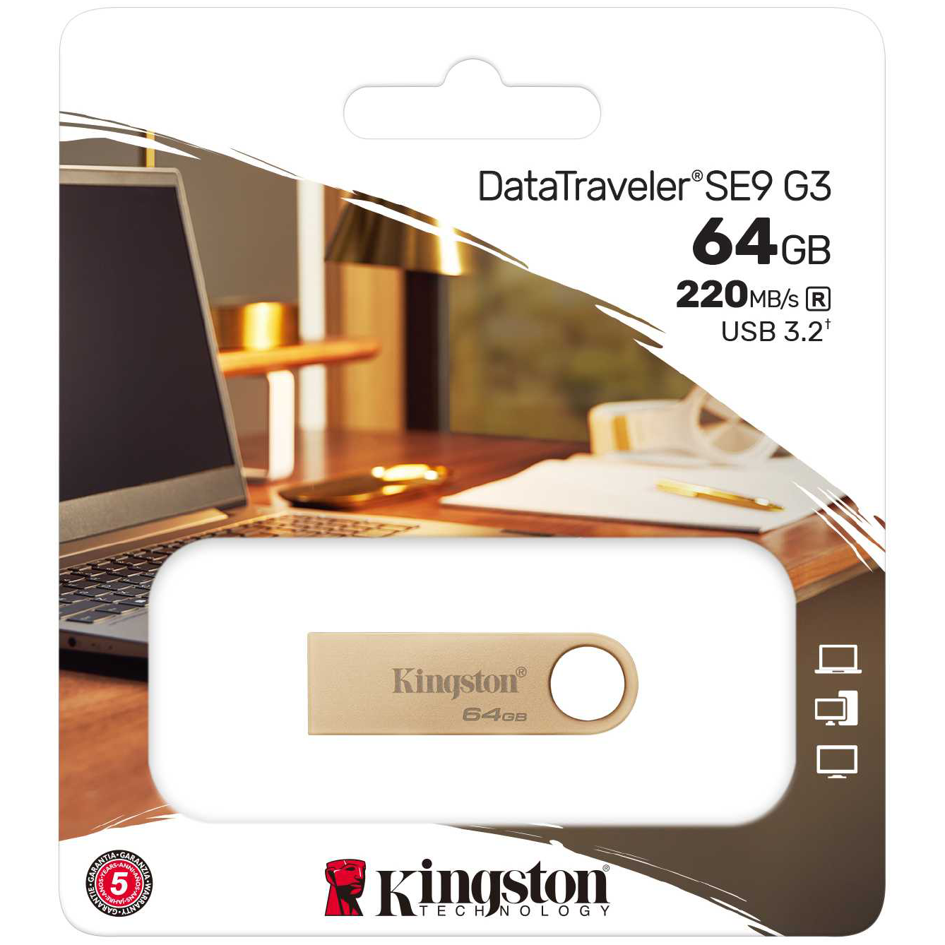 Външна памет USB-A 3.2 Kingston DT SE9 G3, 64Gb DTSE9G3/64GB
